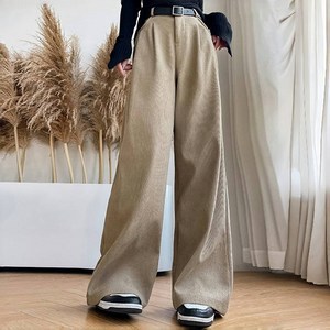 에쥬아 여성 코듀로이 슬랙스바지 와이드팬츠 빈티지 통바지