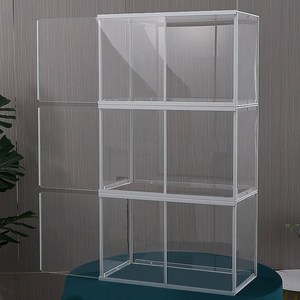 문오버 60cm/80cm 6면 전체 투명 특대형 아크릴 피규어 장식장 진열장 쇼케이스, 1단