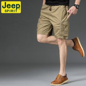 JEEP SPIRIT 지프 스피릿 남성 루즈핏 여름 멀티포켓 허리 밴딩 캐주얼 카고 반바지 J822+사은품