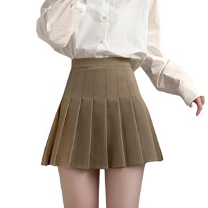 핑크셀럽 여성 하이웨스트 A라인 속바지 플리츠 스커트 테니스 골프 치마