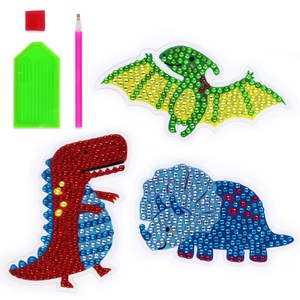 다소니 비즈 큐빅 보석 십자수 DIY 만들기 세트, 1세트, 공룡친구들 스티커