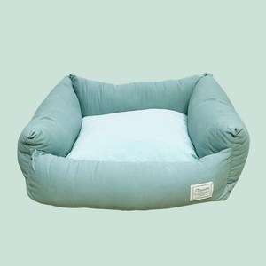 강아지 사각 방석 애견 쿨 범퍼형 푹신한 쿠션, 1개, 아쿠아민트