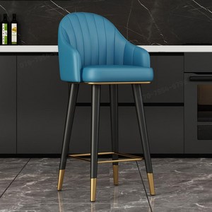 쿠윈 편한 아일랜드 식탁의자 홈바 의자 높은 고급 바 체어 등받이 키높이 의자, 09 블루 75