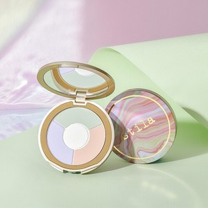 스틸라 원 스텝 코렉트 브라이트닝 피니싱 파우더 9.55g, 투명 + 피치 + 민트 + 라벤더, 1개