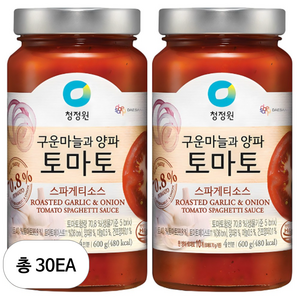 청정원 구운마늘과 양파 토마토 스파게티소스, 600g, 30개