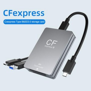 메모리 SD 카드 리더기 2 in 1 CFexpess B 타입 USB C에서 C/A 케이블로 지지대 안드로이드 윈도우 맥 OS SLR용, [02] TypeB and SD3.0, 2) TypeB and SD3.0