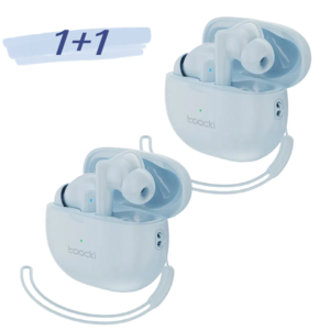 TOOCKI 툭키 무선 TWS 블루투스 5.3 이어폰 J58, 블루+블루