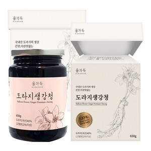 올가득 도라지생강청 생강도라지진액 생강도라지청 2세트, 650g, 1개입, 2개