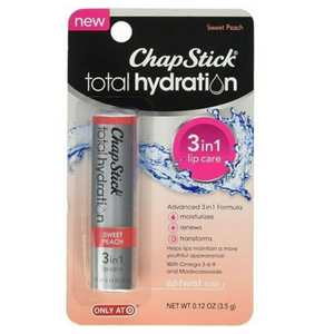 챕스틱 ChapStick 토탈 하이드레이션 3 in 1 스위트 피치 2 팩, 2개