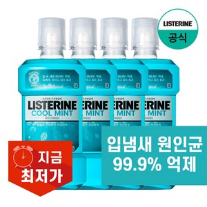 리스테린 쿨민트 구강청결제, 750ml, 4개