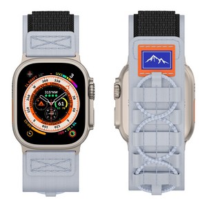 엔인원 애플워치 호환 울트라 스트랩 스포츠 루프 나일론 밴드 엑티브 스포티 디자인, 그레이