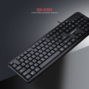 DOXX 저소음 USB 유선 사무실 에서 조용히 사용가능한 키보드 DK-K102, 블랙, 일반형