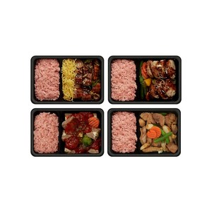프리미엄 냉동도시락 간편 넉넉소반 블랙 체육관 도시락 12종 세트, 4개, 384g