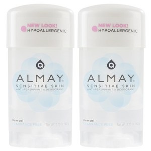 2.25 Ounce (Pack of 2) Fragrance Free Almay Sens 2.25온스(2팩) 무향 Almay Sensitive skin 투명 젤 발한 억제제, 1개