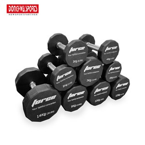 포스 12각 우레탄 아령 CPU 덤벨 악취 없는 덤벨 3~60kg [동화스포츠 공식 제품], 40kg, 1개