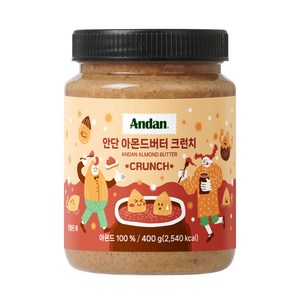 안단 아몬드버터 크런치 100%, 1개, 400g