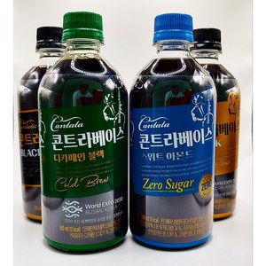 칸타타 콘트라베이스 500ml 스윗아몬드 6개+ 콜드브루블랙 6개 + 블랙앤샷 6개 + 디카페인블랙 6개, 1세트