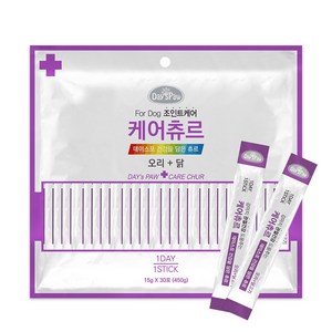 데이스포 강아지 케어 츄르 15g x 30p, 오리 + 닭 혼합맛, 450g, 1개