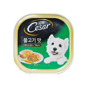 시저 애견간식 캔, 불고기 맛, 100g, 10개