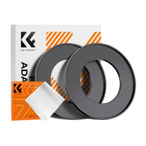 K&F CONCEPT 필터 스텝업링 (2개 1세트 극세사 융 포함), 52mm-82mm