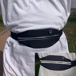 낌유스토어 마라톤 초경량 러닝벨트 런닝힙색, 블랙, 1개