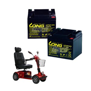 케어라인 [케어라인] 정품 롱 배터리 12V 40Ah (2개) 나드리 전동휠체어 노인전동차 전동스쿠터, 12V 40Ah (2개/1세트), 2개