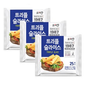 소와나무 트리플 슬라이스 치즈 450g 25매, 3개