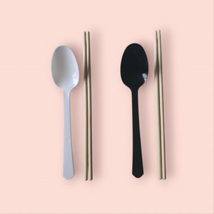 [당일발송]도토리팩 일회용 수저세트 (숟가락 신재료 국내제작 및 포장), 1세트, 500개, 블랙