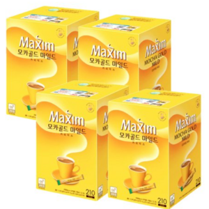 [무료배송]일회용 커피믹스(맥심 모카 210T)X4/대량/다량/모카골드/커피믹스/루카스나인라떼/맥심모카골드, 2g, 210개입, 4개