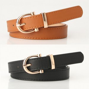 여성 라운드심플 베이직 가죽 벨트