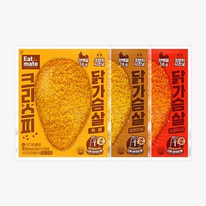 [랭킹닭컴] 잇메이트 크리스피 닭가슴살 3종 맛보기, 90g, 18개