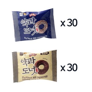 더원 미니 약과 도넛 아침대용 개별포장 스티커1매증정, 60개, 18g