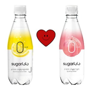 슈가로로 스파클링 레몬 사이다 350ml 12입 + 복숭아 350ml 12입