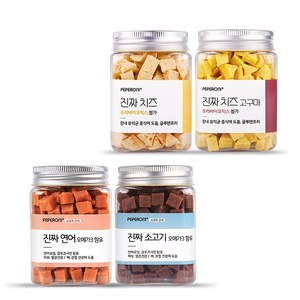 페페로니 진짜 시리즈 4개 SET 연어+소고기+치즈+치즈고구마, 소고기,연어,치즈,치즈고구마, 180g, 1세트