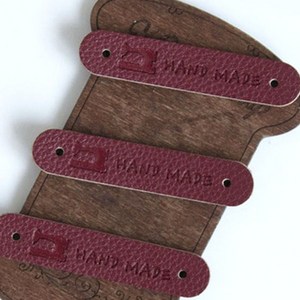 [청라핸즈] 3EA) 가죽라벨) 모던 미싱 핸드메이드 - 레드 Z0216