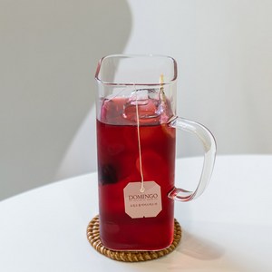 인블룸 홈카페 손잡이 사각형 투명 유리컵 H-250/400/500ML, H-400ml, 1개, 단품