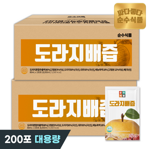 순수식품 도라지배즙 실속형, 80ml, 200개