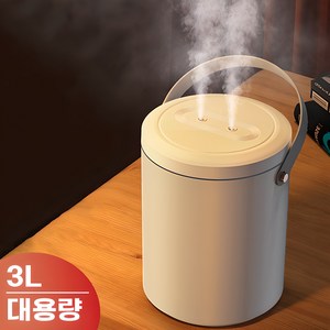 Rakumin 듀얼 포그 3L대용량 휴대용 초음파가습기, 화이트