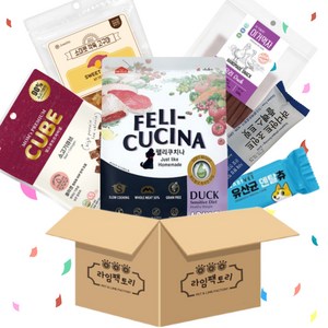 [라임팩토리] 아스쿠 펠리쿠치나 소프트사료 3kg 3종 택1 +이거먹자져키100g+소미펫고구마간식250g+맘스큐브져키 50g+라디안트트릿1p+라비벳덴탈츄1p, 1개, 오리고기