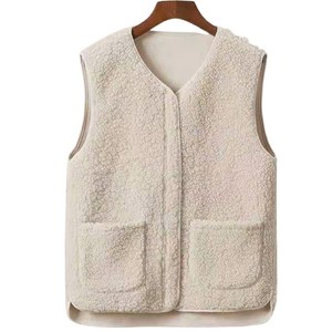 여성용 루즈핏 포켓 지퍼 뽀글이 조끼 Women's vest