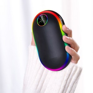 머레이 LED 레인보우 보조배터리 손난로, 블랙