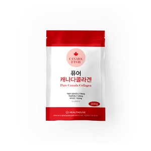 헬스하우스 퓨어 캐나다 콜라겐 300g 지퍼형 대용량 자연산 대구 추출 저분자 콜라겐 비타민C 히알루론산, 1개