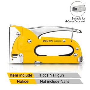 Deli 3 in 1 Nail Gun Set with Staples Remove Manual Adjustment Wood Upholstey Staple Gun fo Cap, 2) 4-8mm Nail Gun, 2) 4-8mm Nail Gun