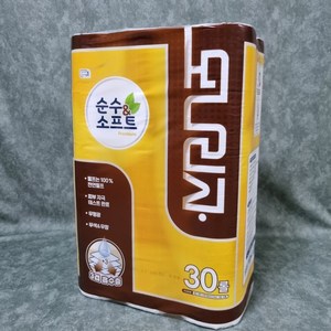 모나리자 순수 앤 소프트 천연펄프 3겹 고급롤화장지, 30개입, 1개