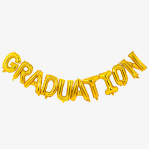 하하홈파티 졸업 GRADUATION 은박풍선 가랜드 골드, 1개