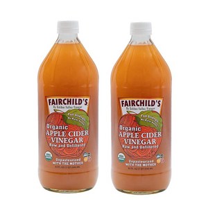 Fairchild's Organic Apple Cider Vinegar 페어차일드 오가닉 애플 사이다 비니거 943ml 2팩, 2개