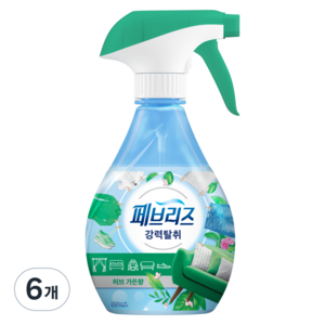 페브리즈 섬유탈취제 허브가든향 본품, 370ml, 6개