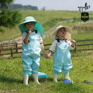 어린이 가슴장화 갯벌체험 민트 하늘 남아 유아 장화 MCM02