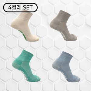 (울숨워크)(4켤레 SET) 메리노울 TRAVELER 중목 C4.0 양말 울 60% 골프 등산 산티아고 순례길 도시여행, 4개컬러 x 1켤레씩