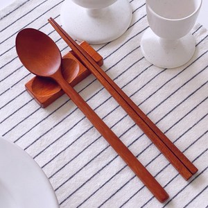 원목 옻칠 나무수저 세트 숟가락 4p+젓가락 4p, 1세트, 직선 숟가락4p+젓가락4p